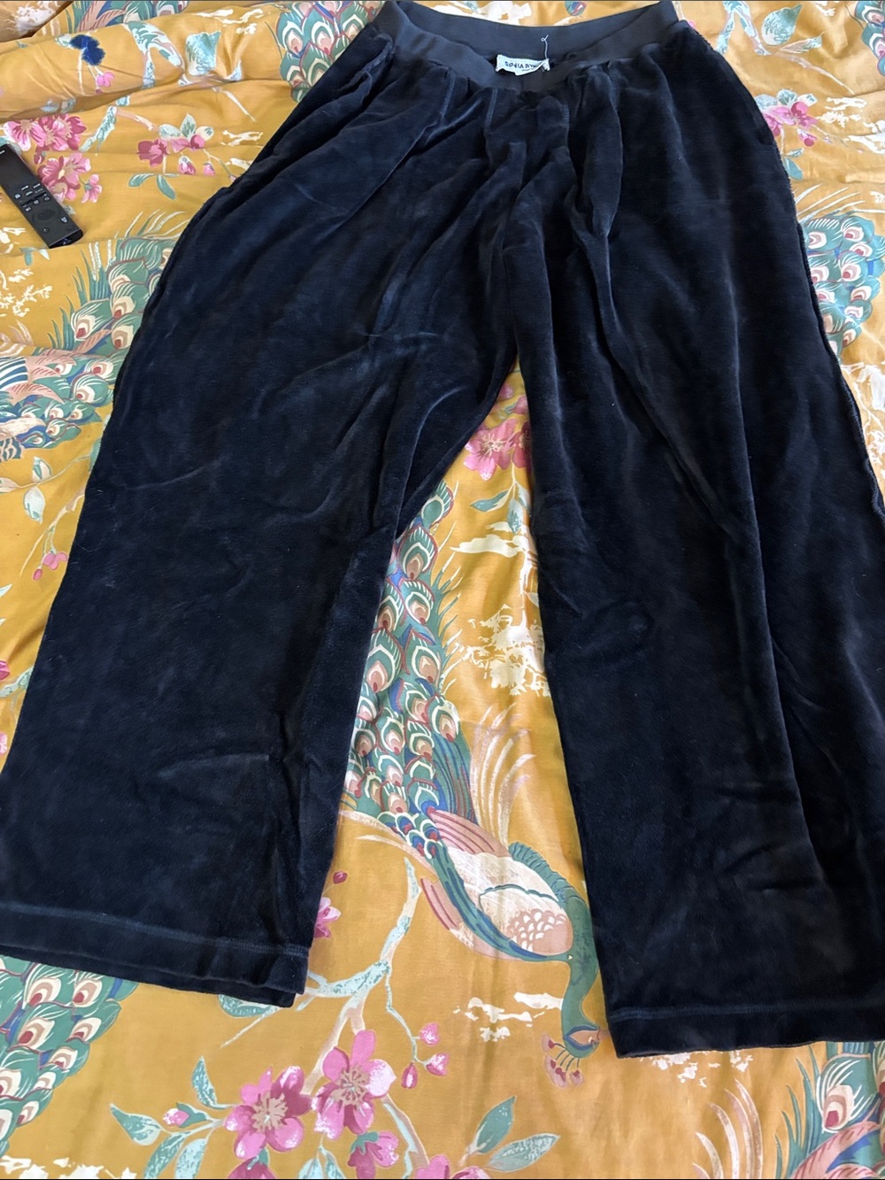 Sonia Rykiel Paris Black Velvet Wide-Leg Pants